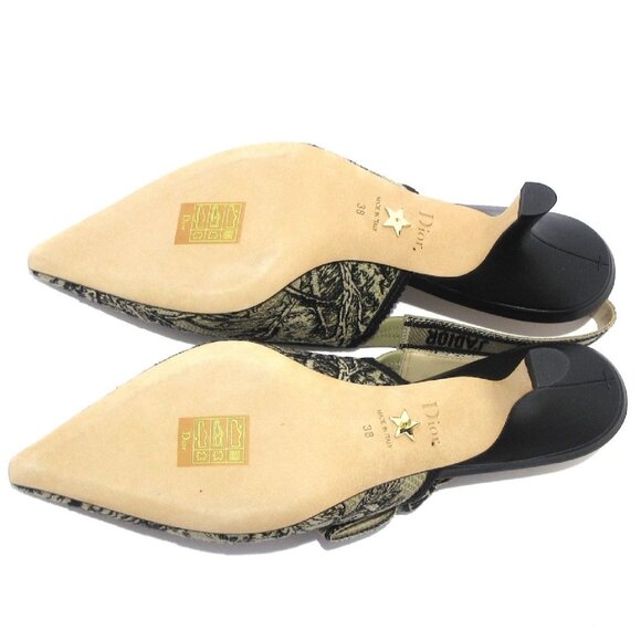 NWT Christian Dior J'ADIOR Slingback Pumps heels beige black Toile De Joey38US7. - Picture 3 of 7